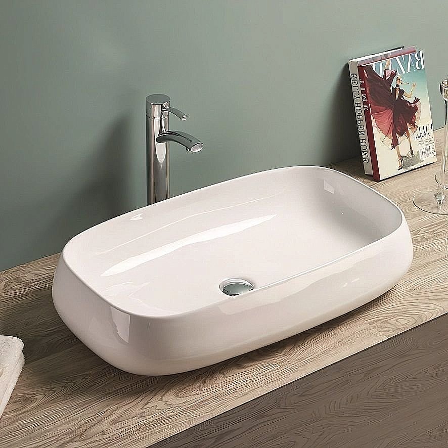 Раковина накладная Art&Max 71,5 AM-78101 белая купить в интернет-магазине Sanbest