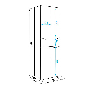 Пенал напольный Azario LOTOS 60 CS00106435 белый для ванной в интернет-магазине сантехники Sanbest