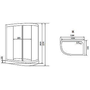 Душевая кабина Timo Standart 120х85 T-5502 стекло матовое/профиль матовый хром без г/м купить в интернет-магазине Sanbest