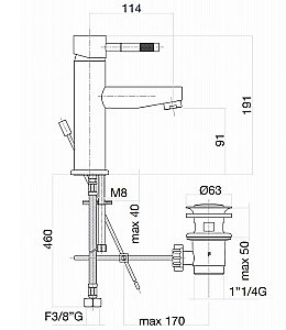 Смеситель для раковины Webert Rimini RI830102010 золото купить в интернет-магазине сантехники Sanbest