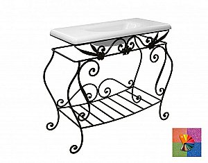 Консоль Эстет Каре №3 с раковиной цвет по RAL с блестками для ванной в интернет-магазине сантехники Sanbest