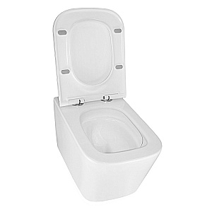 Унитаз подвесной Azario Cascad AZ-2303-A белый, безободковый, с крышкой микролифт, слив торнадо купить в интернет-магазине Sanbest