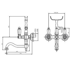 Смеситель для ванны Caprigo ADRIA–Classic 03-510 хром купить в интернет-магазине сантехники Sanbest