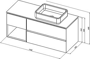 Тумба с раковиной Allen Brau INFINITY 1.21007.WM 120 R белая матовая для ванной в интернет-магазине Sanbest