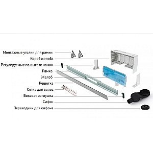 Душевой лоток боковой Berges Wall 60 092156 золото купить в интернет-магазине Sanbest