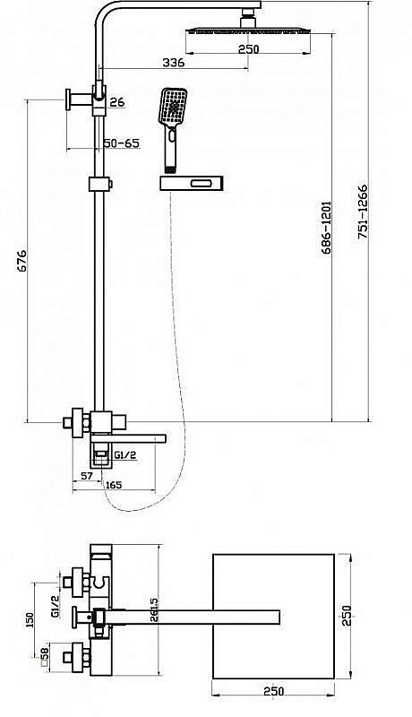 Душевая система BelBagno LUCE VSCM хром купить в интернет-магазине сантехники Sanbest
