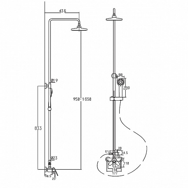Душевая система Kaiser Guss 68182 хром купить в интернет-магазине сантехники Sanbest