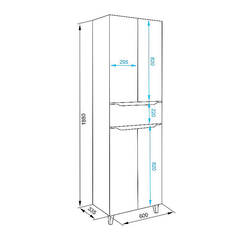 Пенал напольный Azario LOTOS 60 CS00106435 белый для ванной в интернет-магазине сантехники Sanbest
