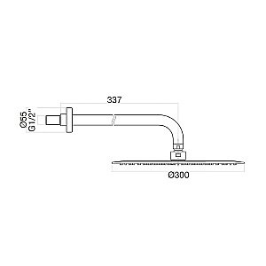 Верхний душ Webert SHOWER SET AC0841560 черный матовый купить в интернет-магазине сантехники Sanbest