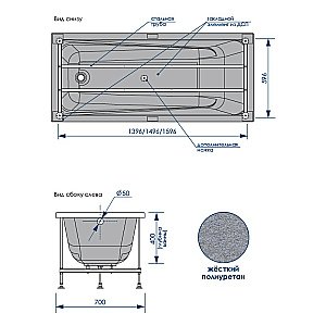 Ванна акриловая Loranto CALGARY CS00063293 150х70 белая купить в интернет-магазине Sanbest