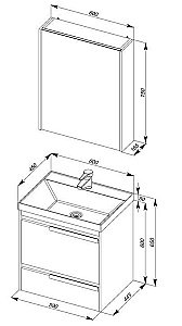 Тумба с раковиной Aquanet Тиволи 60 для ванной в интернет-магазине Sanbest