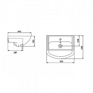Тумба с раковиной 3 в 1 Grossman Eco Line 52 белый для ванной в интернет-магазине Sanbest