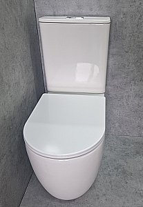 Унитаз напольный CeramaLux TR2176 белый, с бачком, с крышкой микролифт, слив торнадо купить в интернет-магазине Sanbest