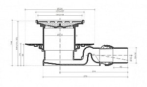Душевой трап PESTAN Confluo Standard Square 4 Mask 15x15 с рамкой купить в интернет-магазине Sanbest