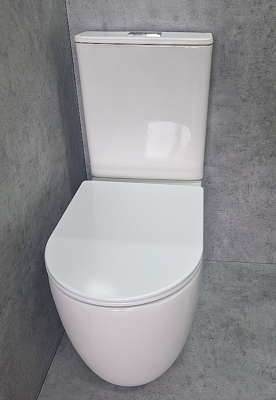 Унитаз напольный CeramaLux TR2176 белый, с бачком, с крышкой микролифт, слив торнадо купить в интернет-магазине Sanbest