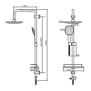 Душевая система Dorff Prime D0740000 хром купить в интернет-магазине сантехники Sanbest