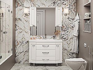 Зеркало со шкафом Misty Терра 110 белый в ванную от интернет-магазине сантехники Sanbest