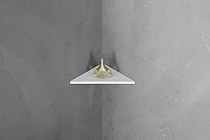 Полочка угловая Abber STEIN AS1652 белая купить в интернет-магазине сантехники Sanbest