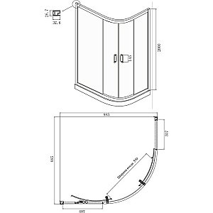 Душевой уголок Ambassador Kingston 14011107 100х90 стекло прозрачное/профиль хром купить в интернет-магазине Sanbest