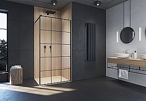 Душевое ограждение CeruttiSpa MUZA T80 80 стекло прозрачное/профиль черный купить в интернет-магазине Sanbest