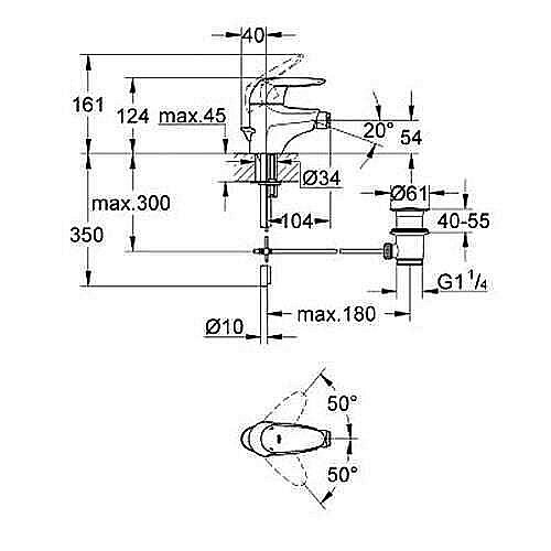 Смеситель для биде Grohe Eurodisc 33244000 купить в интернет-магазине сантехники Sanbest