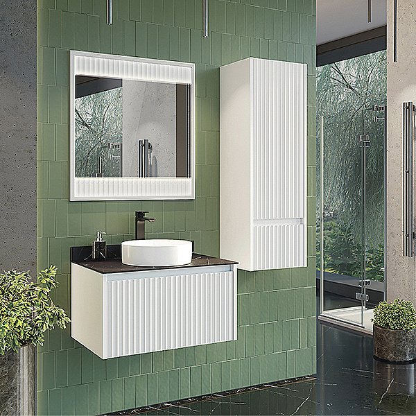 Зеркало Comforty Марсель 75 00-00012269 белое матовое в ванную от интернет-магазине сантехники Sanbest