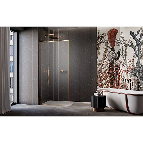 Душевое ограждение Radaway Modo F SL Brushed Copper II 80 стекло прозрачное/профиль брашированная медь купить в интернет-магазине Sanbest