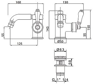 Смеситель для биде Migliore Ermitage ML.ERM-7025 бронза купить в интернет-магазине сантехники Sanbest