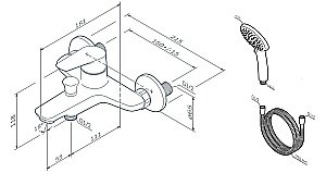 Смеситель для ванны AM.PM JOY F85E15000 купить в интернет-магазине сантехники Sanbest