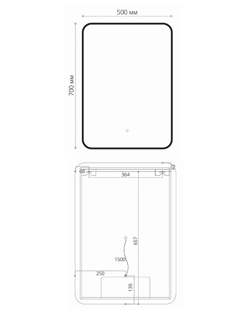 Зеркало LED Orange Black BL-50ZE в ванную от интернет-магазине сантехники Sanbest