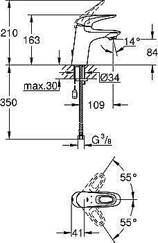 Смеситель для раковины Grohe Eurostyle 23566003 купить в интернет-магазине сантехники Sanbest