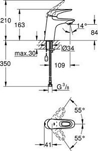 Смеситель для раковины Grohe Eurostyle 23566003 купить в интернет-магазине сантехники Sanbest