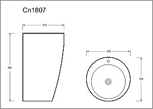 Раковина напольная Ceramica Nova 850 CN1807 55 купить в интернет-магазине Sanbest