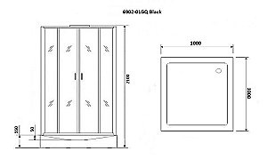 Душевая кабина с сенсором Niagara Premium NG- 6902-01GQ BLACK 100x100 купить в интернет-магазине Sanbest