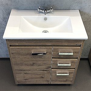 Тумба с раковиной Comforty Марио 00-00004157 75 дуб темный для ванной в интернет-магазине Sanbest