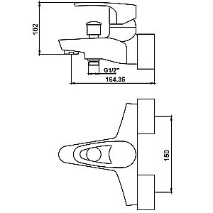 Смеситель для ванны Kaiser Luxor 32022 купить в интернет-магазине сантехники Sanbest