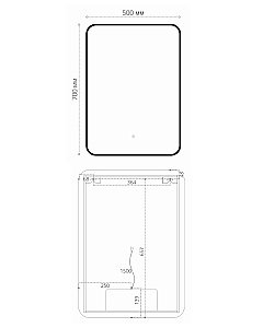 Зеркало LED Orange Black BL-50ZE в ванную от интернет-магазине сантехники Sanbest
