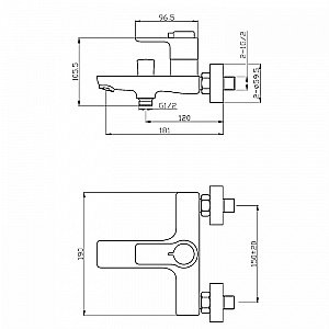Смеситель для ванны Orange Thermo T19-100cr купить в интернет-магазине сантехники Sanbest
