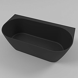 Ванна из искусственного камня WhiteCross Pearl B 155x78 черный матовый купить в интернет-магазине Sanbest