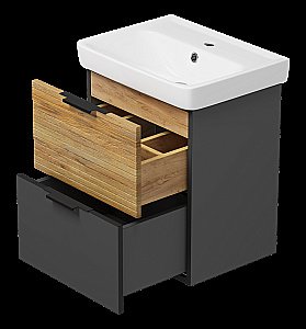 Тумба с раковиной Misty Форест - 50 Э-Фор-09050-0219-2Я светлое дерево/серый для ванной в интернет-магазине Sanbest