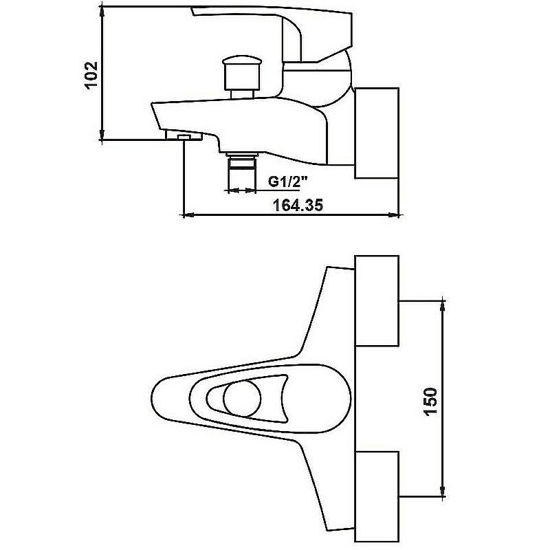 Смеситель для ванны Kaiser Luxor 32022 купить в интернет-магазине сантехники Sanbest