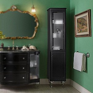 Пенал глубокий Caprigo Imperio Черный правый для ванной в интернет-магазине сантехники Sanbest