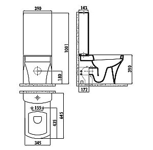 Унитаз напольный с функцией биде Creavit Sorti SR310-00CB белый, с бачком купить в интернет-магазине Sanbest