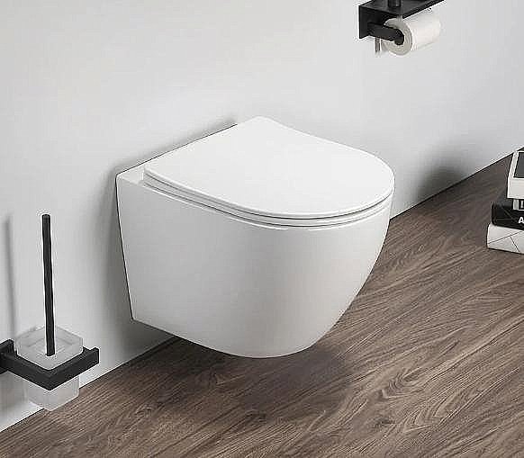 Унитаз подвесной SantiLine SL-5005 безободковый, с крышкой микролифт купить в интернет-магазине Sanbest