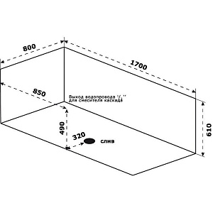 Ванна BAS Венеция 170x80 белый купить в интернет-магазине Sanbest