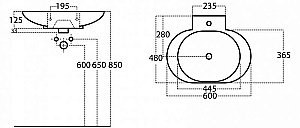 Раковина накладная BelBagno 60 BB3060KL белая купить в интернет-магазине Sanbest