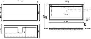 Тумба с раковиной Sancos Urban 120 UR120-1ECH дуб чарльстон для ванной в интернет-магазине Sanbest