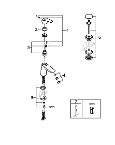 Смеситель для раковины GROHE Eurosmart 23968003 хром купить в интернет-магазине сантехники Sanbest