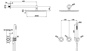 Душевая система Vincea Aura VSFW-6AU1GM вороненая сталь купить в интернет-магазине сантехники Sanbest