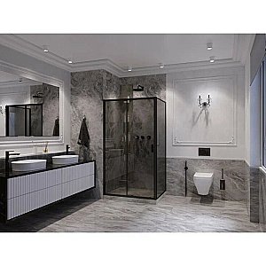 Душевой уголок Ambassador Forsa ABB 17022222ABB-100ABB 160х100 стекло тонированное/профиль черный купить в интернет-магазине Sanbest